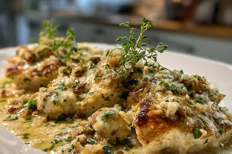 Cooking Creamy Garlic Chicken Skillet