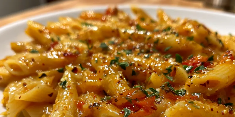 Delicious Creamy Tuscan Pasta on plate