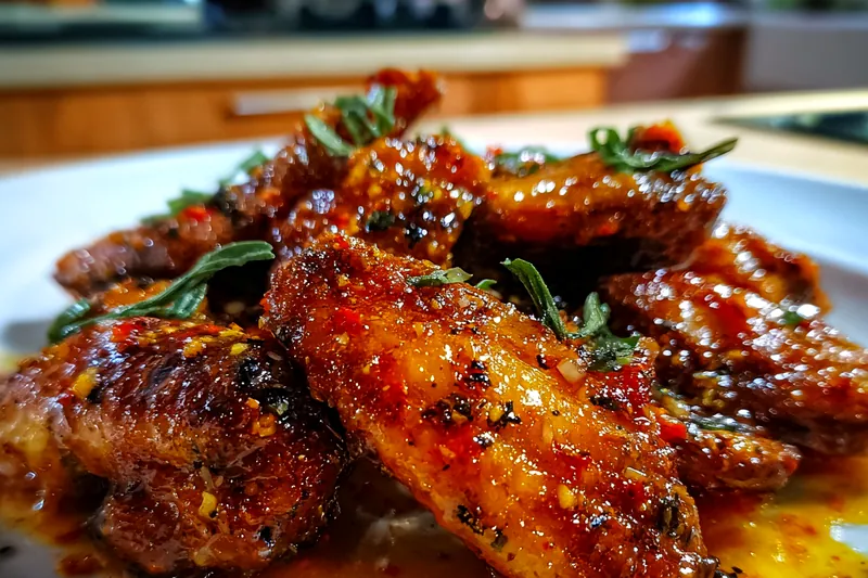 Fresh ingredients for Spicy Honey Glazed Wings