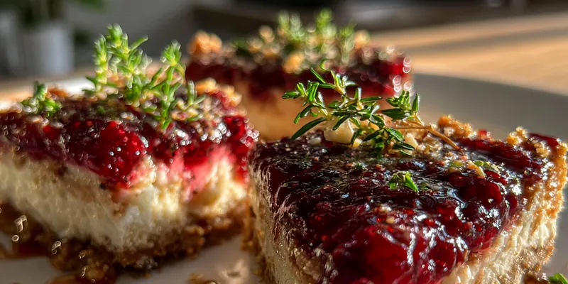 Delicious Velvet Raspberry Slice on plate